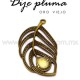 Dije pluma pavorreal oro viejo