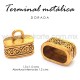 Terminal metálica rectangular dorada