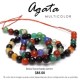 Ágata multicolor, bola facetada 6mm