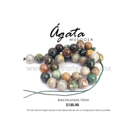 Ágata Musgosa bola facetada 10 mm
