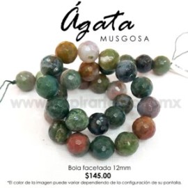 Ágata Musgosa bola facetada 12 mm