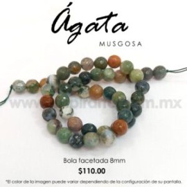 Ágata Musgosa bola facetada 8 mm