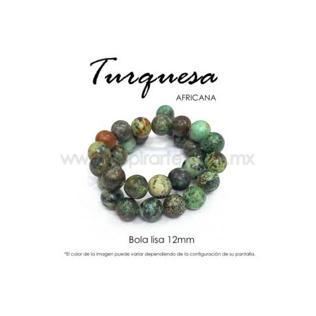 Turquesa africana bola lisa 12mm