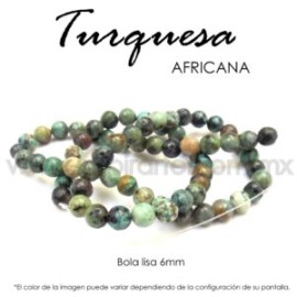 Turquesa africana bola lisa 6mm