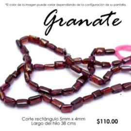 Granate, rectángulo 5mm x 4mm