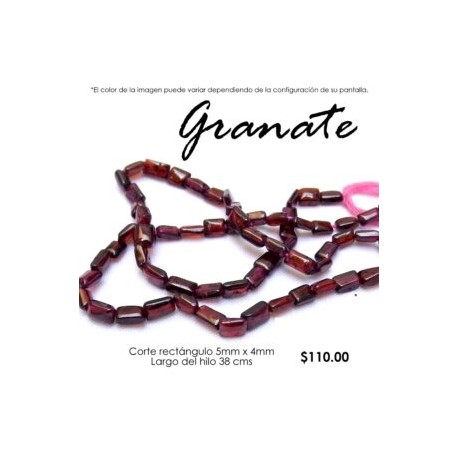Granate, rectángulo 5mm x 4mm