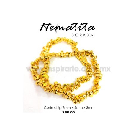 Hematita Chip dorada 7 mm x 5 mm x 3 mm