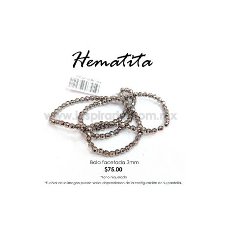 Hematita cromada bola facetada 3mm