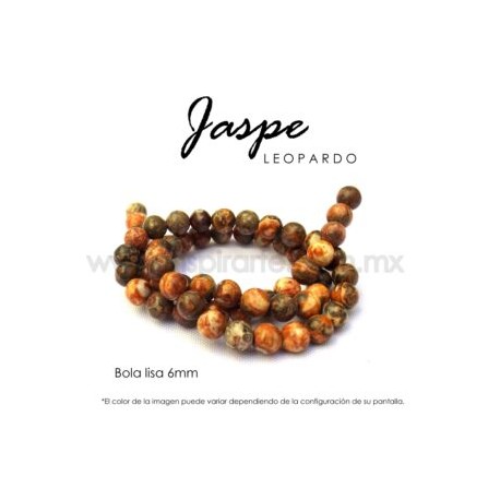 Jaspe leopardo, bola lisa 6mm