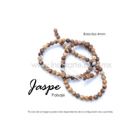 Jaspe paisaje, bola lisa 4mm