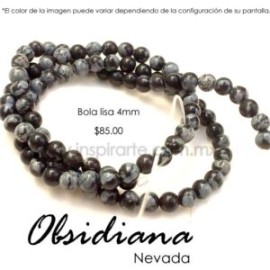 Obsidiana nevada, bola lisa 4mm