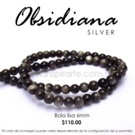 Obsidiana Silver, bola lisa 6mm
