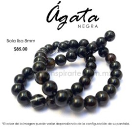 Ágata negra bola lisa 8mm