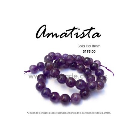 Amatista, bola lisa 8mm