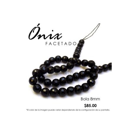 Ónix, bola facetada 8mm