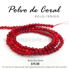 Polvo de Coral Rojo bola lisa 3 mm