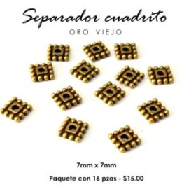 Separador cuadrito, oro viejo