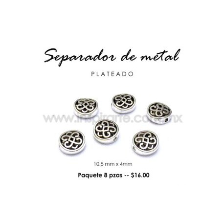 Separador de metal plateado 10.5 mm x 4 mm