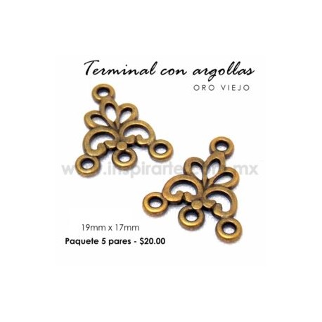 Terminal 3 argollas 19mm x 17mm
