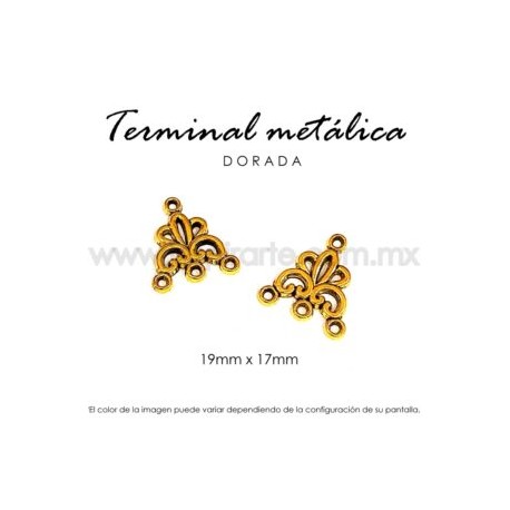 Terminal 3 argollas, dorada