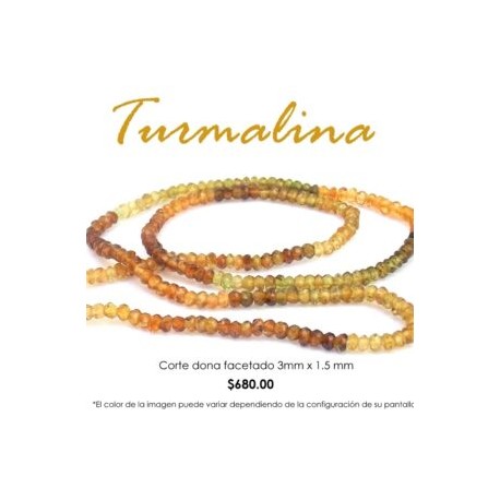 Turmalina dona facetada 3mm x 1.5mm