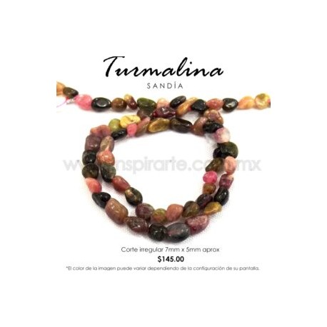 Turmalina sandía, corte irregular 7mmx5mm