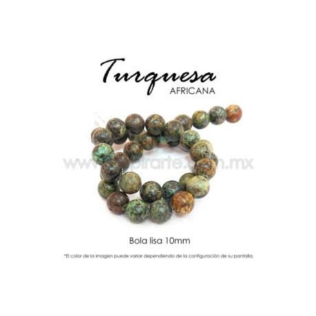 Turquesa africana bola lisa 10mm