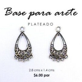 Base para arete 2.8 cms x 1.4 cms