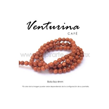 Venturina café, bola lisa 4mm