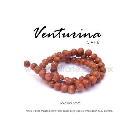 Venturina café, bola lisa 6mm
