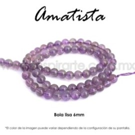 Amatista, bola lisa 6mm