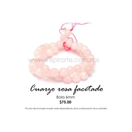Cuarzo rosa bola facetada 6mm