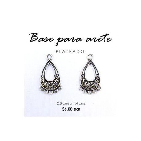 Base para arete 2.8 cms x 1.4 cms