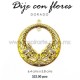 Dije circular con flores 6.4cms x 5.8cms
