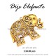 Dije Elefante dorado 6.1 cm x 5 cm