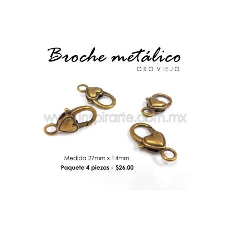 Broche perico corazón 27mm x 14mm