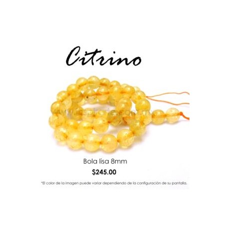 Citrino, bola lisa 8mm