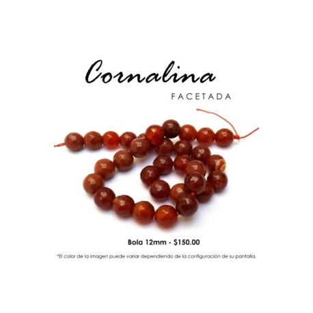 Cornalina facetada 12mm