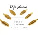 Dije pluma dorada 2.9 cms x 0.9 cms