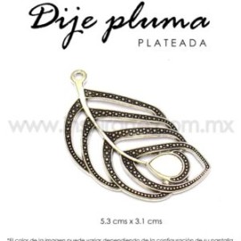 Dije pluma pavorreal plateada