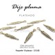 Dije pluma plateada 2.8 cms x .5 cms