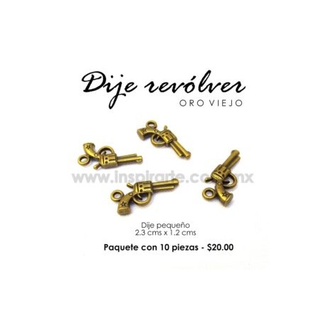 Dije revólver 2.3 cms x 1.2 cms