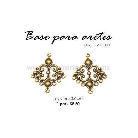 Base para arete, oro viejo