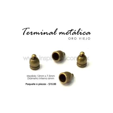 Terminal metálica lisa 12mmx7.5mm