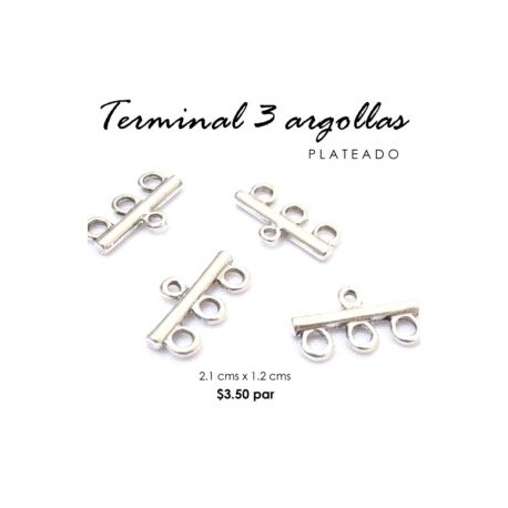 Terminal metálica 3 argollas