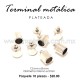 Terminal metálica plateada 12 mm x 8 mm