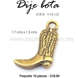Dije bota oro viejo 1.7 cms x 1.2 cms