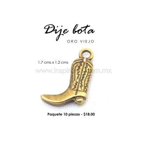 Dije bota oro viejo 1.7 cms x 1.2 cms