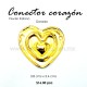 Dije Conector Corazón dorado, 3.8 cm x 3.4 cm
