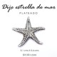 Dije estrella de mar plateado 5.1 cms x 5.4 cms